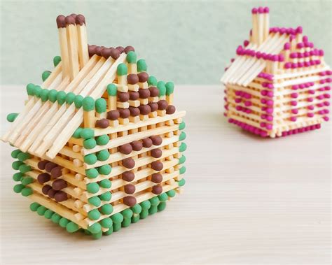 How To Make miniature HOUSE from matchsticks | without glue | Crafts ...