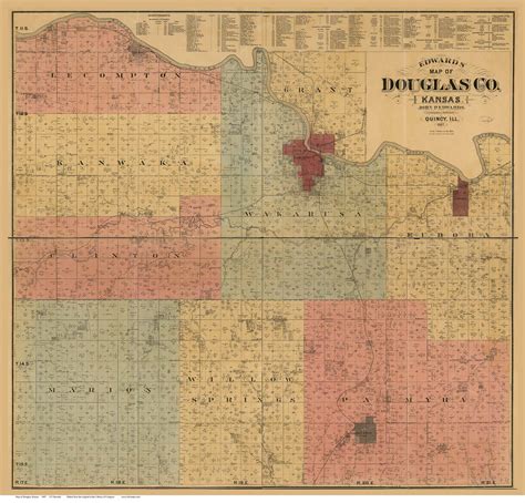 Douglas County Kansas 1897 - Old Map Reprint - OLD MAPS