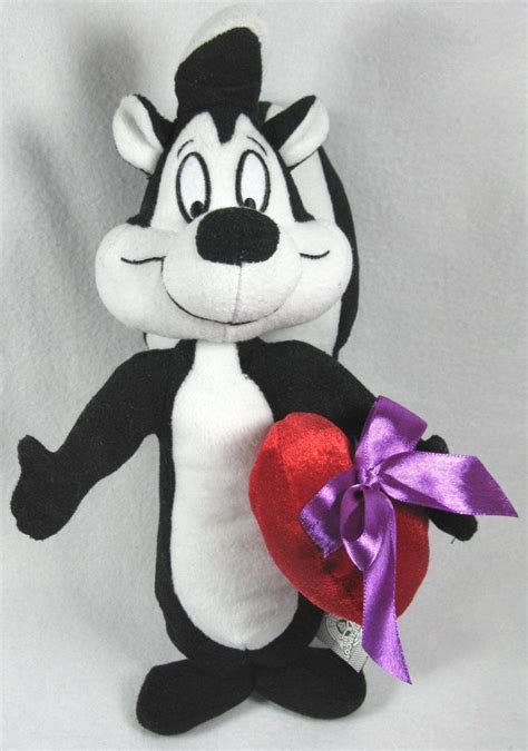 Looney Tunes PEPE LE PEW Plush Valentine Skunk Red Heart Love Stuffed ...