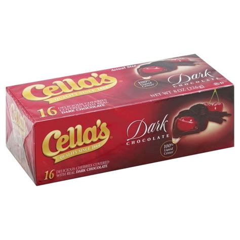 Cella's Dark Chocolate Covered Cherries 8oz Box (16 per Box) - 1 Count ...