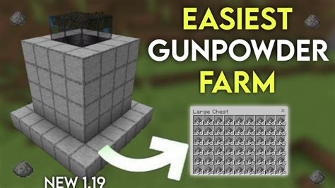 EASIEST GUNPOWDER FARM FOR MINECRAFT 1.19 [MCPE/BEDROCK/PS5/CONSULE/PE ...