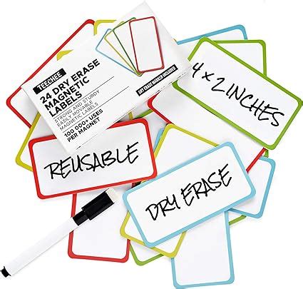 Amazon.com : 24 Dry Erase Magnetic Labels - All-Purpose Magnet Strips for Whiteboards, Classroom ...