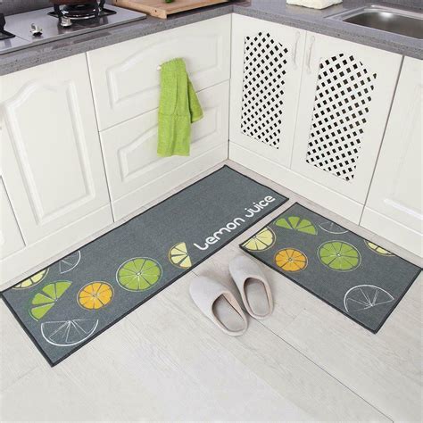 Coolmade Anti Fatigue Kitchen Rug Sets 2 Piece 17"x47"+17"x25" Non Slip Kitchen Floor Mats ...