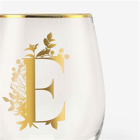 Monogrammed Initial Wine Glasses | Onebttl Stemless Wine Glasses with ...