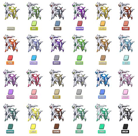 Arceus Forms by TheCraigadile on DeviantArt