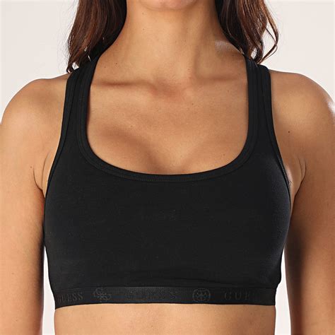 Guess - Brassière Femme O02C14-JR06B Noir - LaBoutiqueOfficielle.com