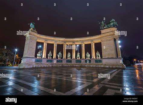 Statues in Heroes' Square Budapest Hungary Stock Photo - Alamy