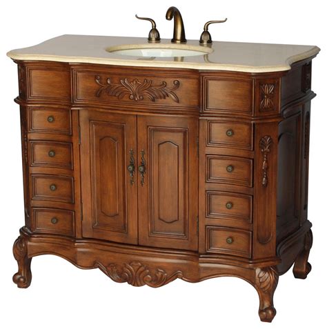 42" Antique Style Single Sink Bathroom Vanity Model 2815-42 BE - Victorian - Bathroom Vanities ...