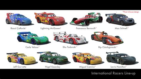 Cars 2 Names | Cars 2 International Racers Line-up | Disney cars characters, Cars characters ...