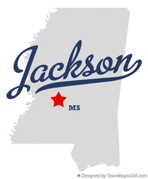 Map of Jackson, MS, Mississippi