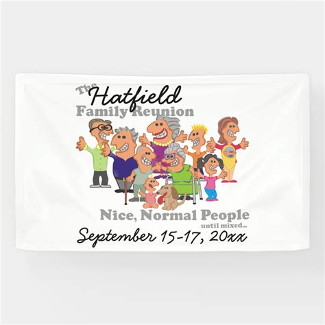 Personalized Family Reunion Funny Cartoon Banner | Zazzle