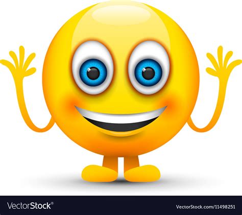 Happy emoji character Royalty Free Vector Image