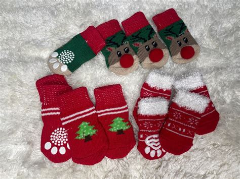 Christmas Dog Socks Holiday Dog Socks Winter Warm Pet Dog Cat Socks ...