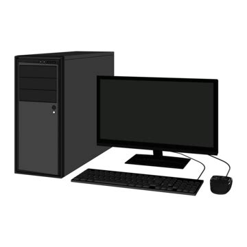 Desktop Computer Clipart PNG Images, Personal Desktop Computer Black And White Clipart, Desktop ...