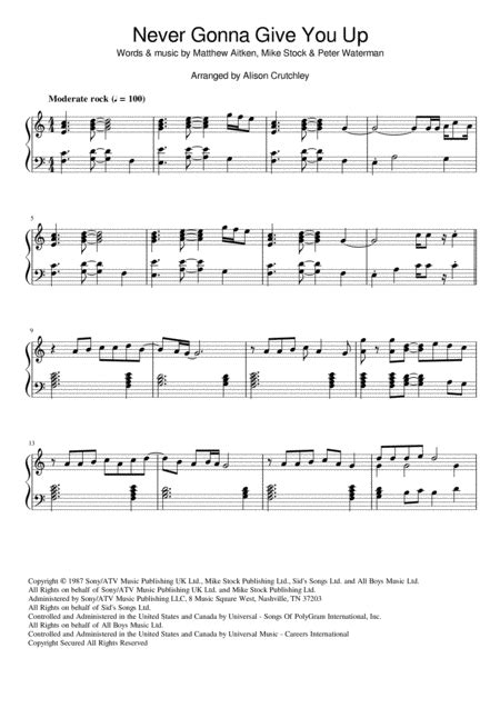 Rick Roll Piano Sheet Easy | ubicaciondepersonas.cdmx.gob.mx