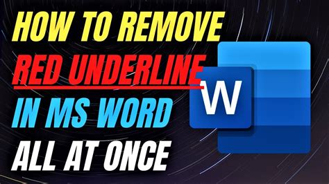 How to Remove Red Underline in Word all at once - YouTube