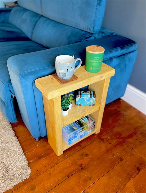 Solid Wood End Table Narrow Side Table Rustic End Table Wooden End ...