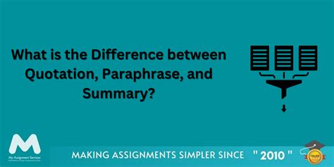 Difference between Quotation, Paraphrase, and Summary