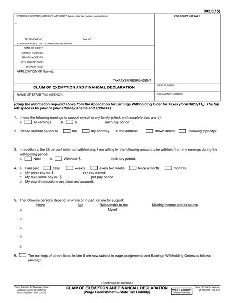 Form 982 5 15 ≡ Fill Out Printable PDF Forms Online