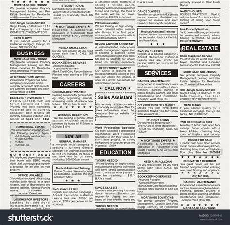 Newspaper Classified Ads Examples