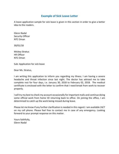 Medical Leave Letter For Employee – Gotilo