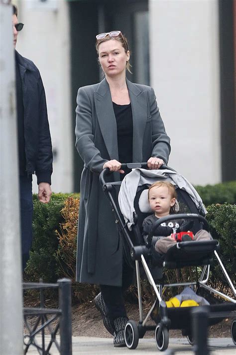 julia stiles takes her son for a stroll with a friend in brooklyn, new ...