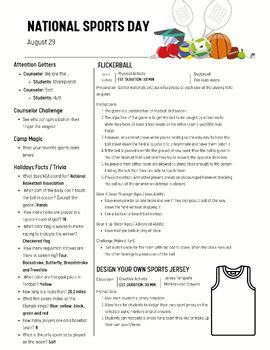 National Sports Day Activities by Laissez les Bons Temps Rouler | TPT