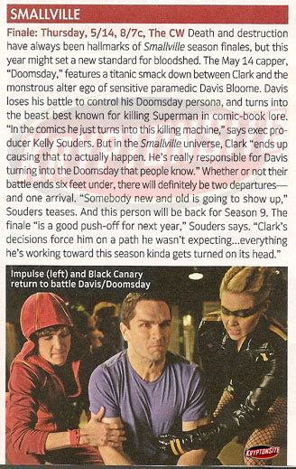 Smallville: Season Finale "Doomsday" in TV Guide Magazine