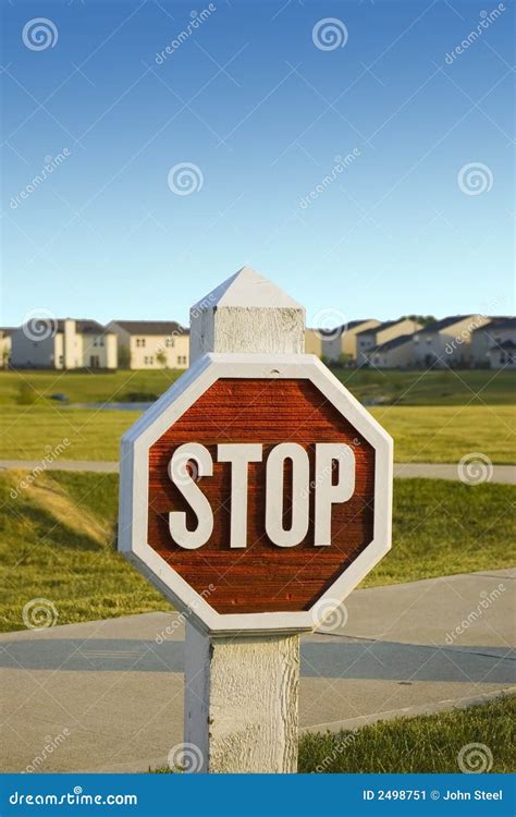 Wooden stopsign stock image. Image of subdivision, octagon - 2498751