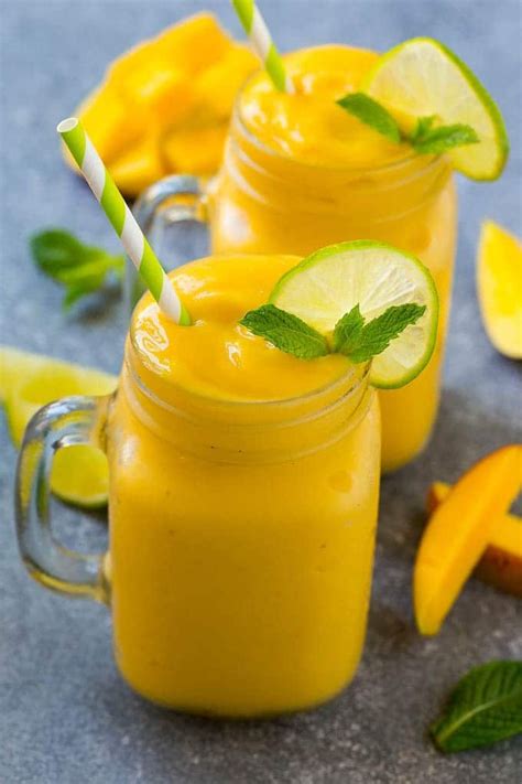 This mango smoothie is made with frozen mango, yogurt, banana and juice ...