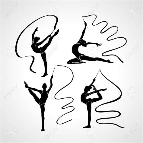 Silhouettes Of Gymnastic Girls. Art ... | Dancing drawings, Horse silhouette, Silhouette