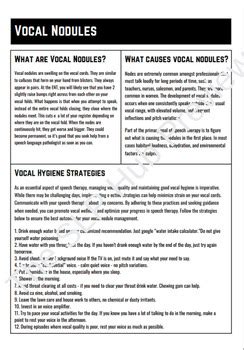 Vocal Nodules - Vocal Hygiene and Exercises by The SLP Hub | TPT