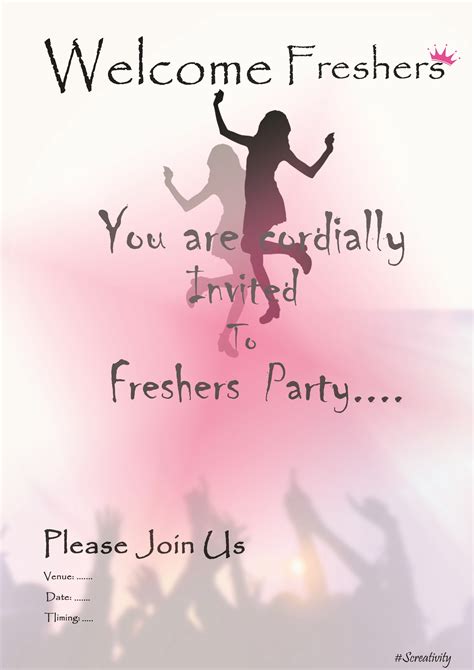 FRESHERS PARTY CARD | Freshers party, Party quotes, Funny school memes