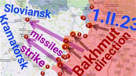 2023_02_01 @War2023_Ukraine_map Bakhmut, Blahodatne, Krasna Hora + missiles Sloviansk ...