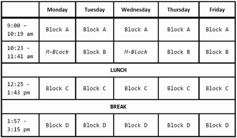 Middle School Schedule Template Inspirational School Schedule Template ...