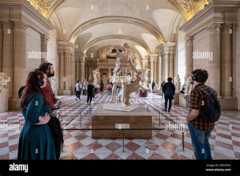 Statue of Artemis with a Doe at the Louvre Museum in Paris, France ...