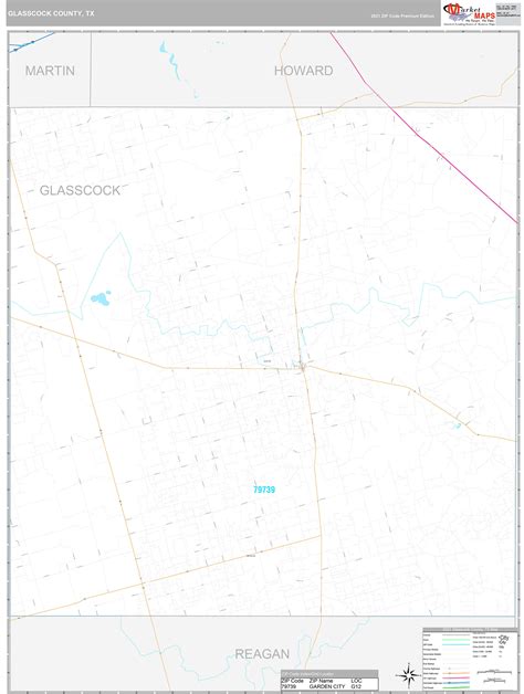 Glasscock County, TX Wall Map Premium Style by MarketMAPS - MapSales