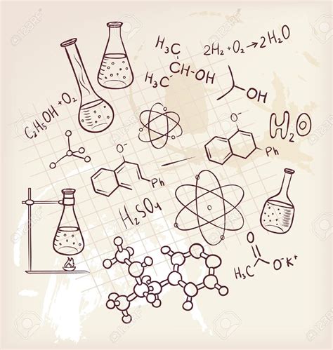 Vector illustration of Hand draw chemistry on background | Chemistry ...