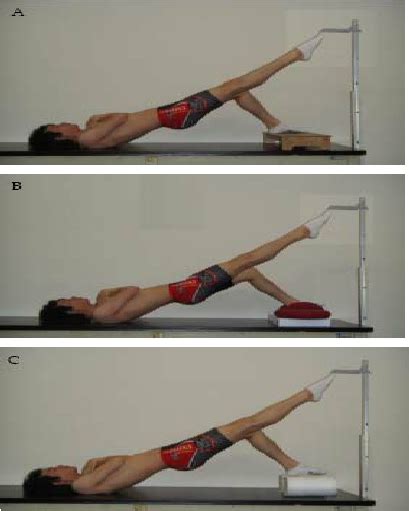 Bridging exercise under the three different support surface conditions.... | Download Scientific ...