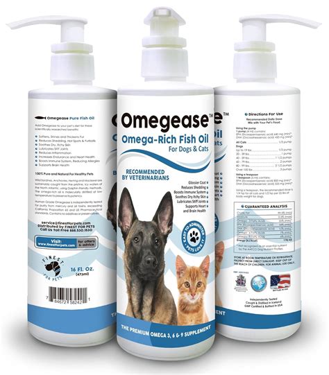 100% Pure Omega 3, 6 & 9 Fish Oil for Dogs and Cats - Best For Skin ...