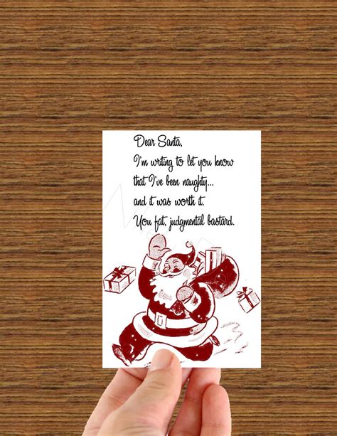 Dear Santa... (Funny Christmas Card). $5.00, via Etsy. | Christmas card messages, Christmas card ...