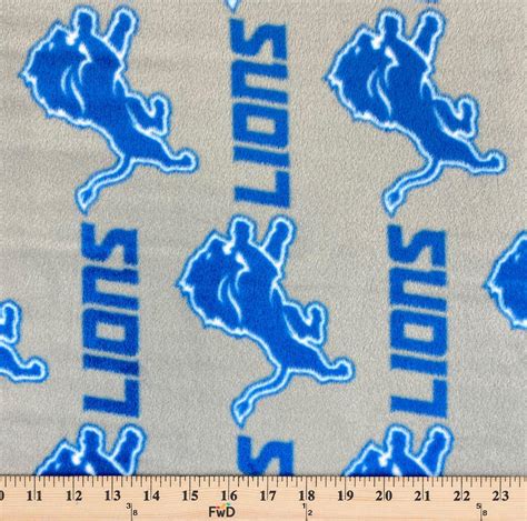 Detroit Lions Fleece Fabric 60" Wide NFL By The Yard