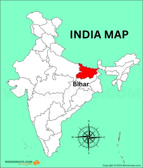 Bihar on India Map | Bihar Location Map