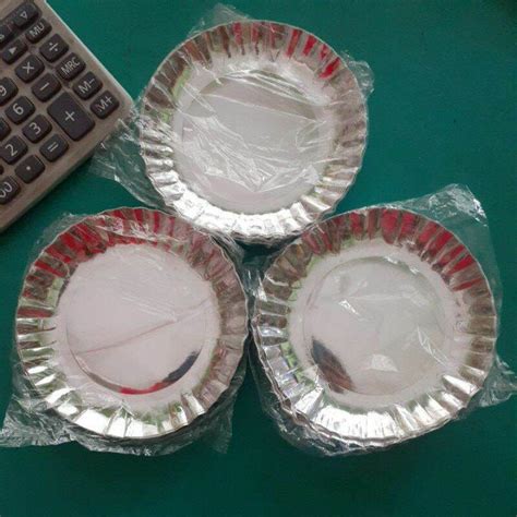 piring kertas silver isi 10 pc piring kue/siomay /snack dll | Lazada ...