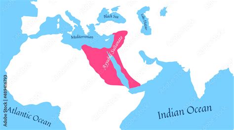 Ayyubid Sultanate Map Middle East Stock Vector | Adobe Stock