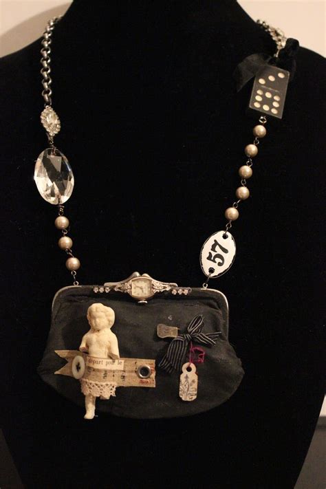 Artful Play: Flea Market Finds Turns Into New Necklace Altered Art Jewelry, Junk Jewelry ...