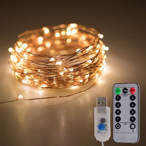 Remote Control LED Fairy Lights | USB | Copper Wire | 32 ft | Super Bright LEDs