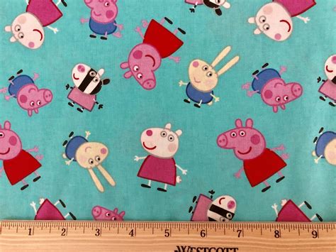 Peppa Pig Cotton Fabric/Quilting/Sewing by NotWithoutAnnette on Etsy Owl Fabric, Cotton Quilting ...