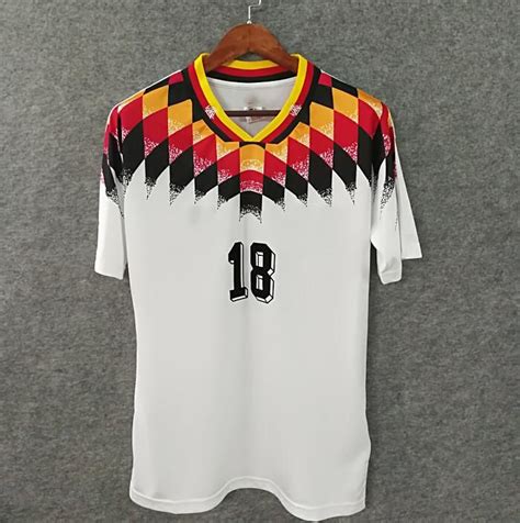 2019 ^_^ 1994 Retro Version VINTAGE CLASSIC Germany Soccer Jersey Home KLINSMANN Matthias Away ...