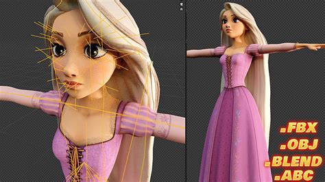 3D model RAPUNZEL Tangled - Animated Rigged VR / AR / low-poly | CGTrader